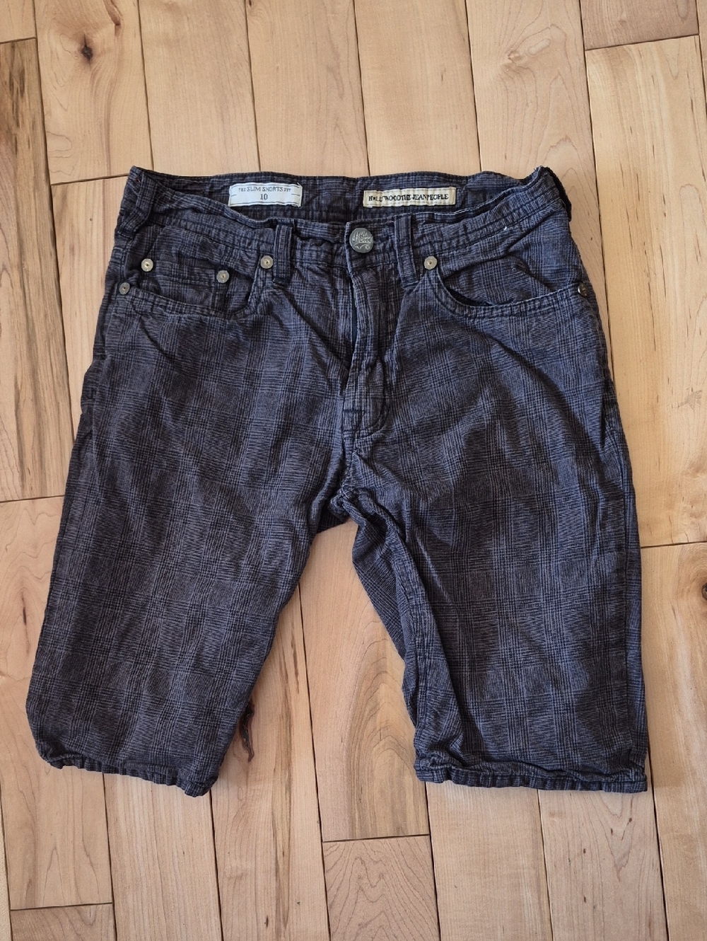 Boys Size 10 Slim Fit Brown and Black Textured Knee-Length Shorts
